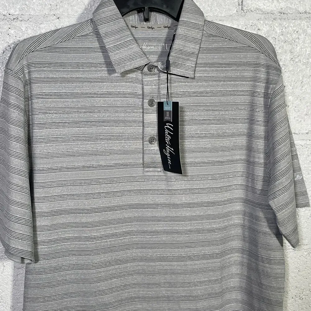 Walter Hagen Men's  performance 11 Golf Polo  grey/white small - Picture 6 of 8
